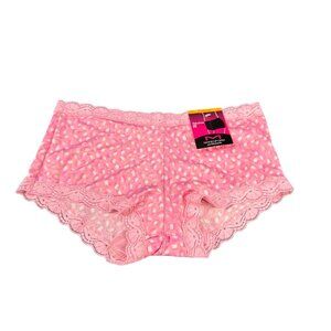 Maidenform Women's Size Small 5 Panty Boyshort Fabulous Fit  Polka Dot Pink New